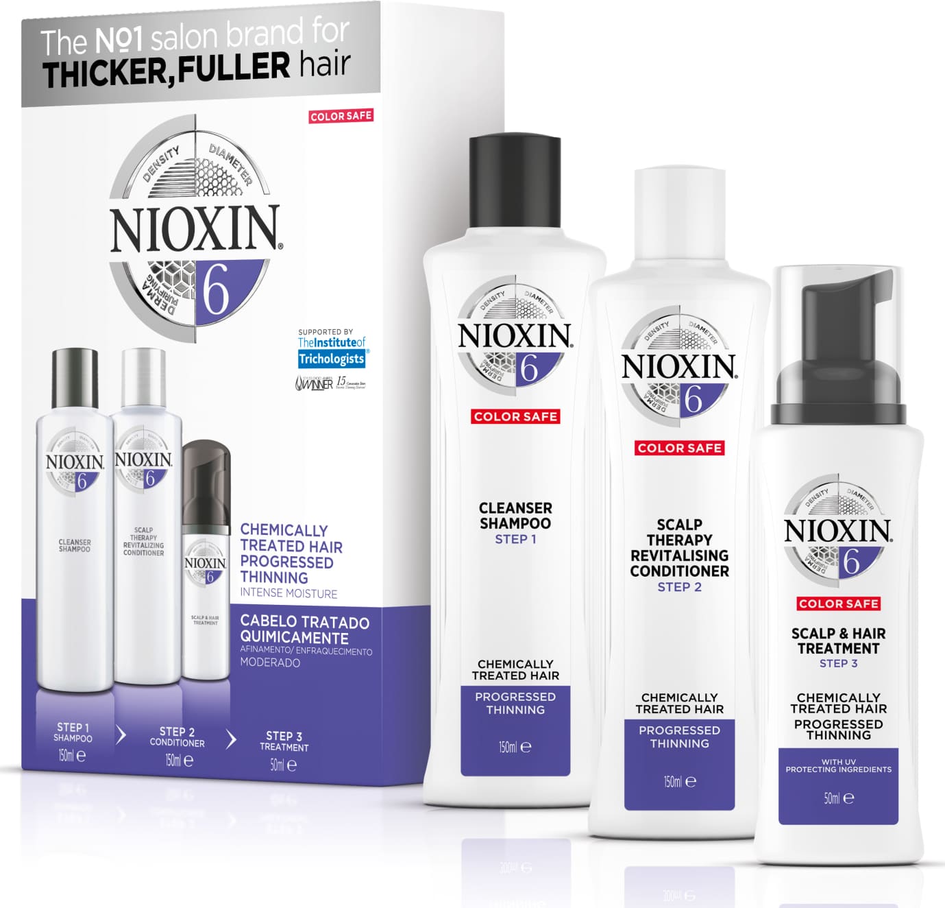 Nioxin Sistema 6 Kit de Tratamento Trial - Pequeno (3 produtos)